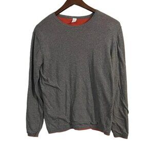 FIVE FOUR Mens Gray Crew Neck Long Sleeve Cotton Pullover Sweatshirt‎ M